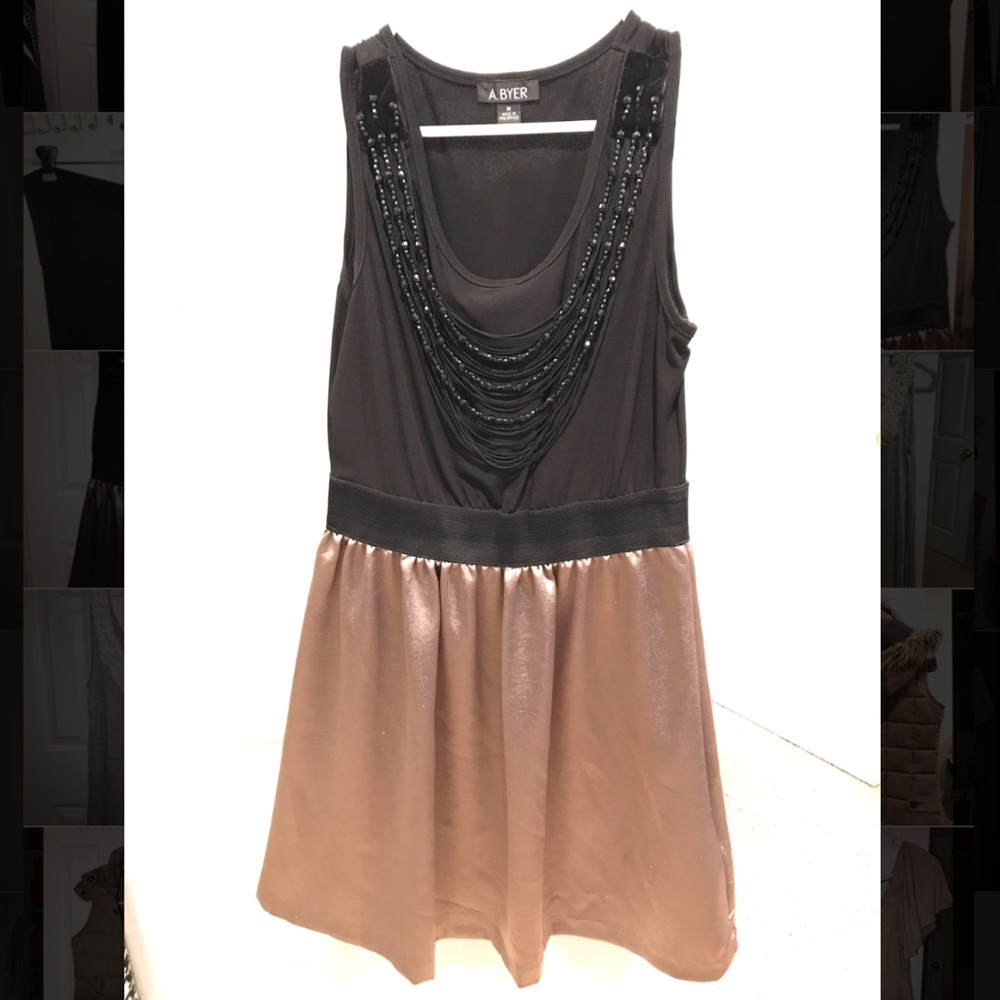 Black and gold beaded party dress